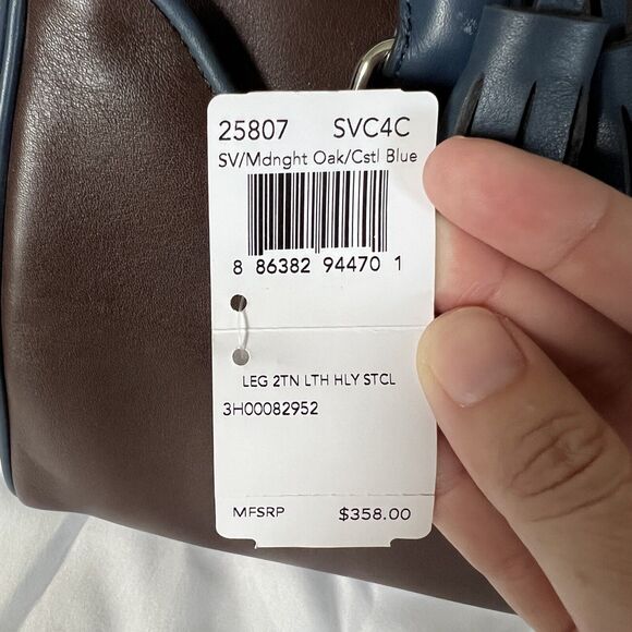 Coach Legacy Haley Satchel Purse Two-Tone Brown Navy NWT $328 + Dust Bag - Picture 5 of 13